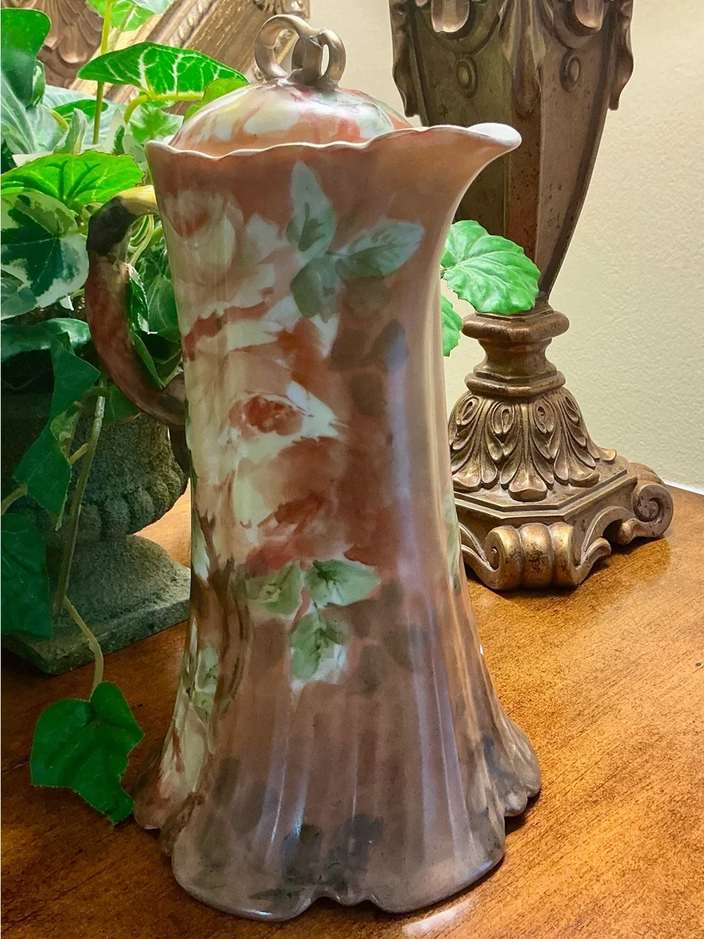 Antique Hand Painted GDA Limoges Chocolate Pot.